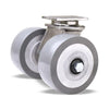 Hamilton S-ENS2-5GSB95 Dual Wheel Stainless Steel Swivel Caster - 750 lbs Load Capacity with 5"x2" DuraGlide Polyurethane on Aluminum Wheels & 1/2" Sealed Precision Bearings Hamilton