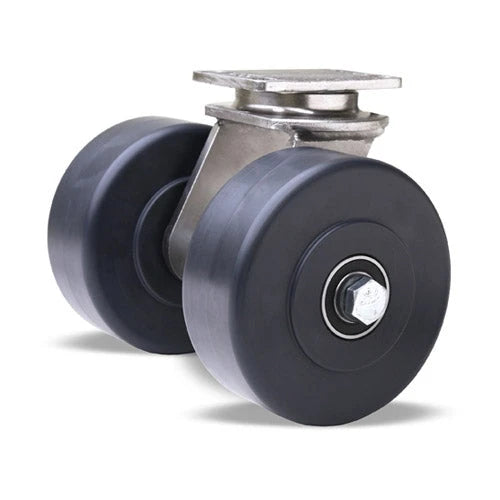 Hamilton 750 lbs. Load Capacity Stainless Steel Swivel Caster – Dual 5"x2" Nylast Nylon Wheels with 1/2" Sealed Precision Bearings – Endurance Series S-ENS2-5NYSB Hamilton
