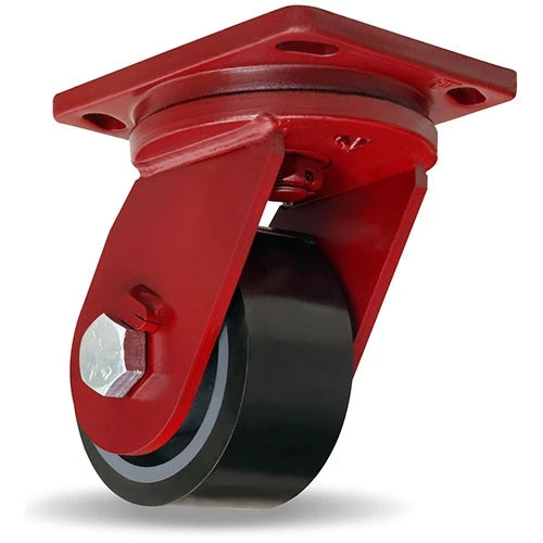 Hamilton Enhanced Precision Super Duty Swivel Caster featuring HPI™ Swivel Technology with 6" x 3" Duralast XC Polyurethane (70D) on Cast Iron Wheel with 1" Sealed Precision Ball Bearings Hamilton