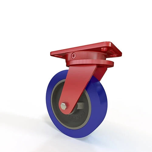 Hamilton Ergo-X2 Swivel Caster - 8" x 2" Ergo-Glide XT Polyurethane on Cast Iron - 1/2" Sealed Bearings - Industrial & E-Commerce Mobility Solution CasterHQ