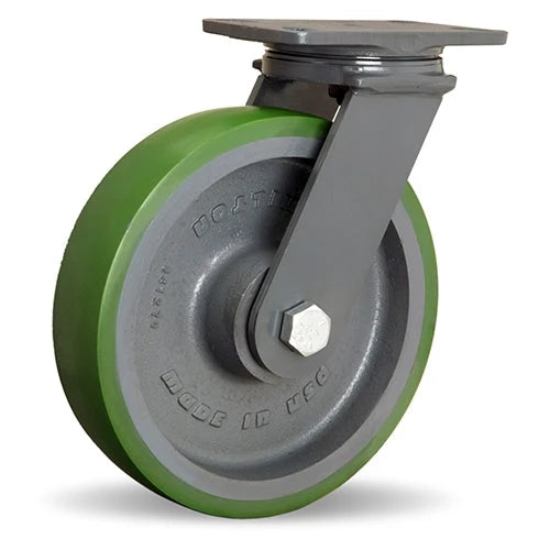 Hamilton Extended Service Swivel Caster with 10" x 2 1/2" Duralast Polyurethane (95A) on Cast Iron Wheel with 3/4" Sealed Precision Ball Bearings Hamilton