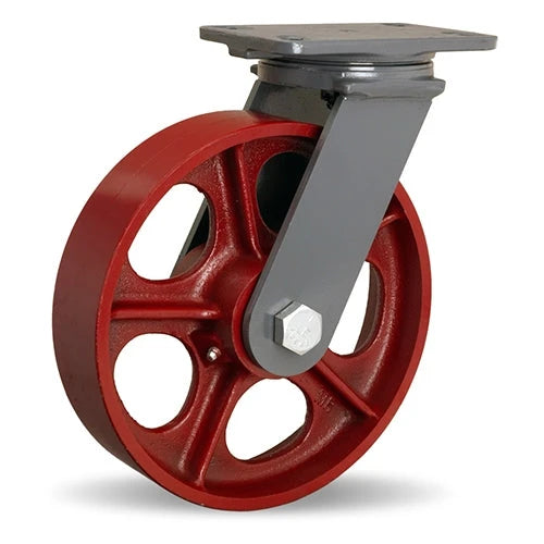 Hamilton Extended Service Swivel Caster with 10" x 2 1/2" Metal Wheel with 1" Straight Roller Bearing Hamilton