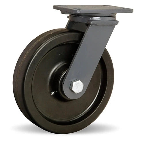 Hamilton Extended Service Swivel Caster with 10" x 2 1/2" Plastex Phenolic Wheel with 1" Straight Roller Bearing Hamilton