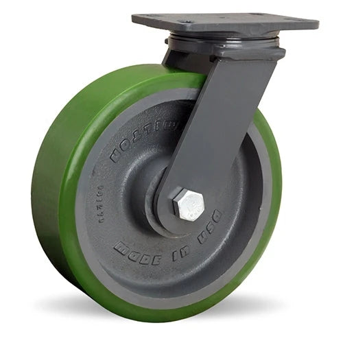 Hamilton Extended Service Swivel Caster with 10" x 3" Duralast Polyurethane (95A) on Cast Iron Wheel with 3/4" Sealed Precision Ball Bearings Hamilton