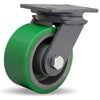 Hamilton Extended Service Swivel Caster with 6" x 3" Duralast Polyurethane (95A) on Cast Iron Wheel with 3/4" Sealed Precision Ball Bearings Hamilton