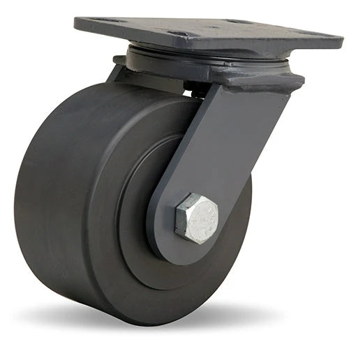 Hamilton Extended Service Swivel Caster with 6" x 3" Nylast High Performance Cast Nylon Wheel with 3/4" Sealed Precision Ball Bearings Hamilton
