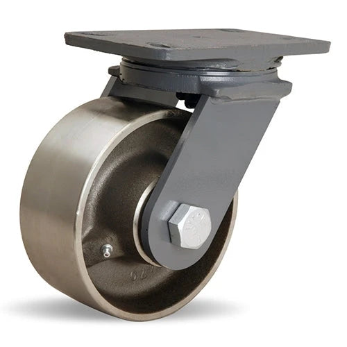 Hamilton Extended Service Swivel Caster with 6" x 2 1/2" Forged Steel Wheel with 1" Straight Roller Bearing Hamilton