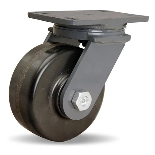 Hamilton Extended Service Swivel Caster with 6" x 2 1/2" Plastex Phenolic Wheel with 1" Straight Roller Bearing Hamilton