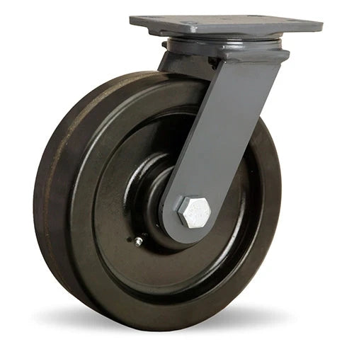Hamilton Extended Service Swivel Caster with 8" x 2 1/2" Plastex Phenolic Wheel with 1" Straight Roller Bearing Hamilton