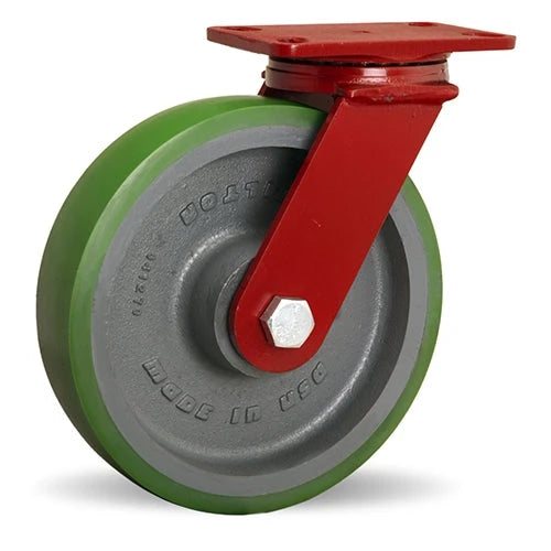 Hamilton ForgeMaster Swivel Caster with 10" x 2 1/2" Duralast Polyurethane (95A) on Cast Iron Wheel with 3/4" Sealed Precision Ball Bearings Hamilton