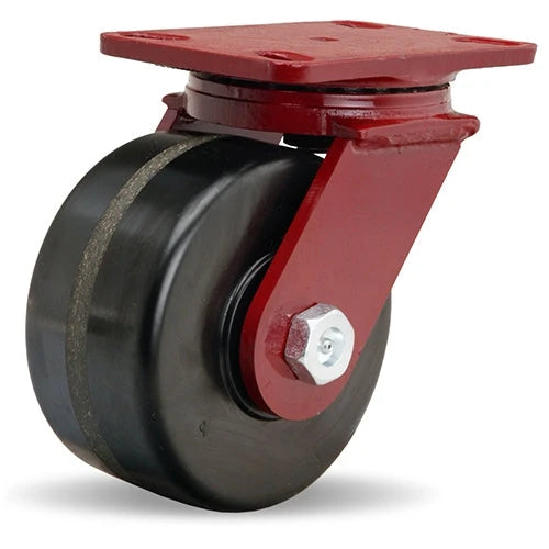 Hamilton ForgeMaster Swivel Caster with 6" x 3" Plastex Phenolic Wheel with 1" Straight Roller Bearing Hamilton
