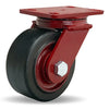 Hamilton ForgeMaster Swivel Caster with 6" x 3" Mold-On Rubber (70A) on Cast Iron Wheel with 1" Straight Roller Bearing Hamilton