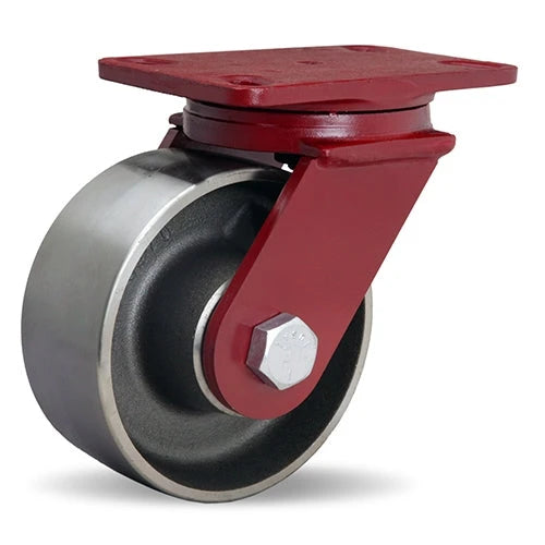 Hamilton ForgeMaster Swivel Caster with 6" x 2 1/2" Forged Steel Wheel with 1" Straight Roller Bearing Hamilton
