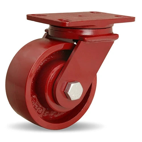 Hamilton ForgeMaster Swivel Caster with 6" x 2 1/2" Metal Wheel with 1" Straight Roller Bearing Hamilton
