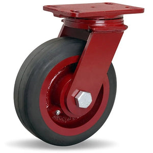 Hamilton S-FM-8RH 8" x 2 1/2" Mold-On Rubber Swivel Caster – 670 lb