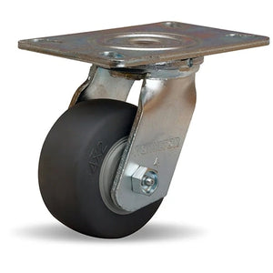 Hamilton S-GS-4TE 4" x 2" Gray Rubber Swivel Caster – 1250 lb