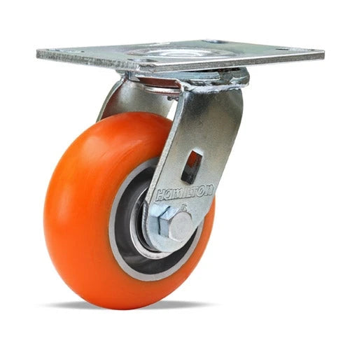 Hamilton S-GS-52EMB Swivel Caster - 5" x 2" Ergo-Tech Polyurethane Wheel, Aluminum Core, 1/2" Precision Bearings Hamilton