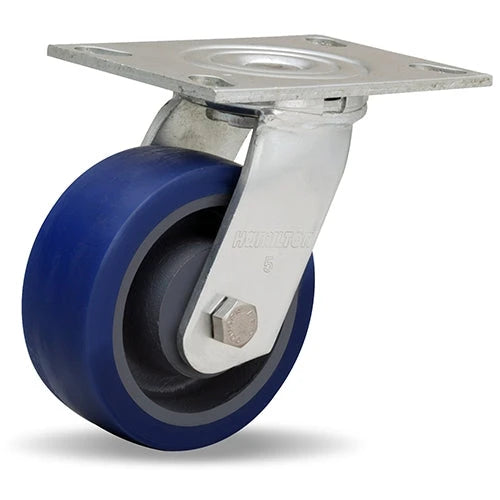 Hamilton S-GS-5SPB General Service Swivel Caster - 5x2" Ergo-Glide Polyurethane Wheel, Precision Bearings for Industrial Use Hamilton