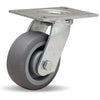 Hamilton S-GS-5TE General Service Swivel Caster - 5" Versa-Tech Rubber Wheel on Polyolefin, 3/4" Roller Bearing Hamilton