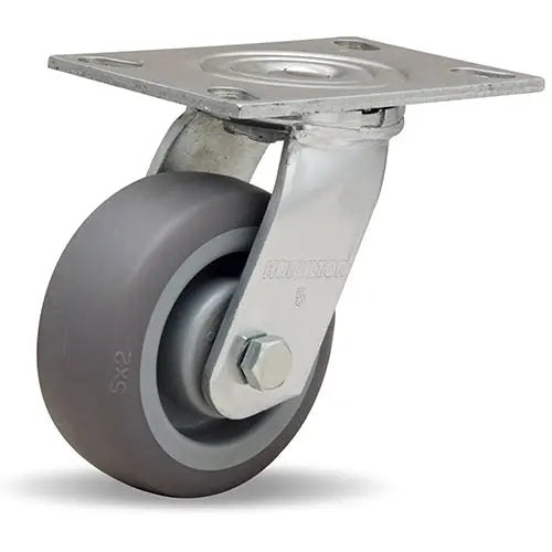Hamilton S-GS-5TE General Service Swivel Caster - 5" Versa-Tech Rubber Wheel on Polyolefin, 3/4" Roller Bearing -  | CasterHQ
