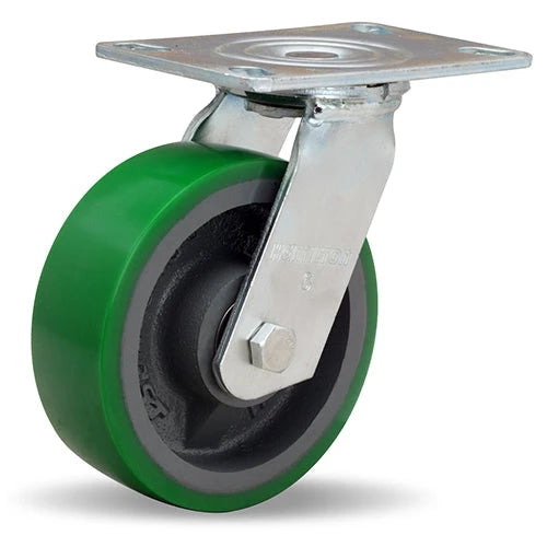Hamilton S-GS-6DB General Service Swivel Caster - 6x2 Inch Duralast Polyurethane on Cast Iron Wheel with Precision Ball Bearings Hamilton