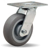 Hamilton S-GS-6TE General Service Swivel Caster - 6x2 Inch Versa-Tech Gray Rubber on Polyolefin Wheel with Roller Bearing Hamilton