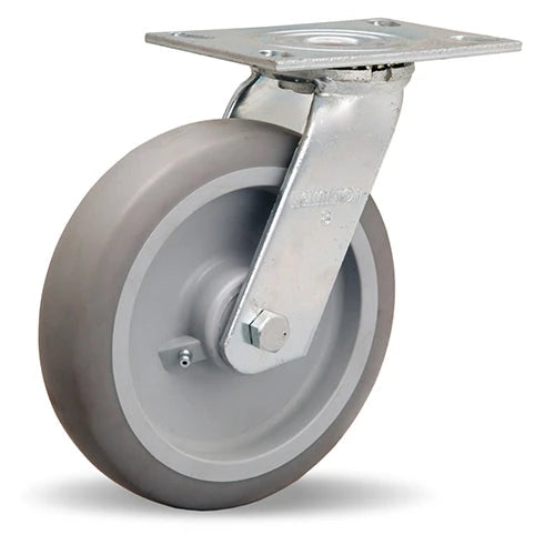 Hamilton S-GS-8TE General Service Swivel Caster - 8" x 2" Versa-Tech Rubber on Polyolefin Wheel with Roller Bearing Hamilton