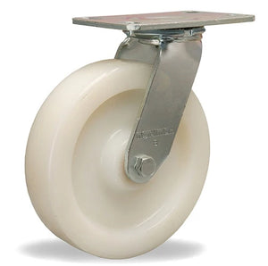Hamilton S-GS-8WNB 8" x 2" White Nylon Swivel Caster – 1250 lb