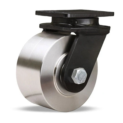 Hamilton HEN Swivel Caster – 4x2 Stainless Steel Wheel, High Heat 750° F Rated with Precision Bearings Hamilton