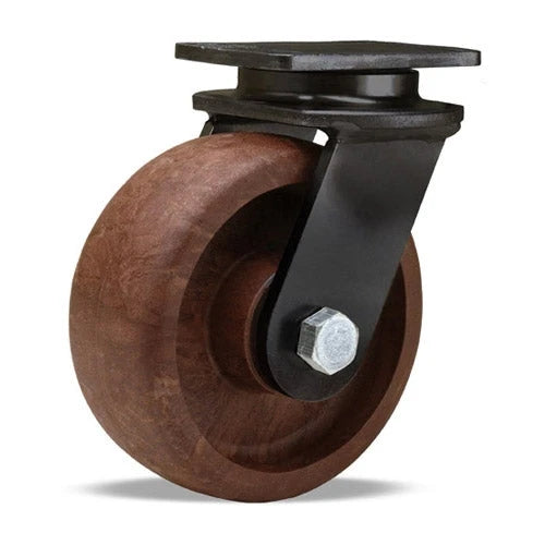 800 lbs Capacity Hamilton HEN Swivel Caster - 5" x 2" Scorcher Wheel, High Heat 475°F, Kingpinless, 3/4" Roller Bearing with High Heat Grease Hamilton