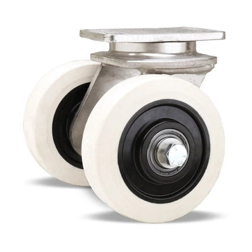 Hamilton HENS2 Dual Wheel Swivel Caster - 520 lbs Load 4" Ultratherm Wheels High Heat Resistant up to 475°F with Roller Bearings Hamilton