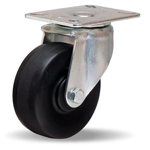 Hamilton S-HL-4EO Hi-Lo Swivel Caster - 4-inch Ebonite Solid Rubber Wheel, 300 lbs Load Capacity, 5/8-inch Oilless Sleeve Bearing Hamilton