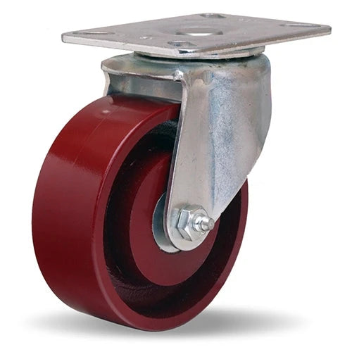 Hamilton S-HL-4M Hi-Lo Swivel Caster, 4-inch Metal Wheel, 450 lbs Load Capacity, 5/8-inch Straight Roller Bearing - Durable Industrial Caster Hamilton