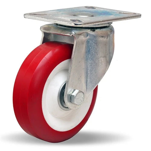 Hamilton Hi-Lo Swivel Caster, 300 lbs Capacity - 4-inch Poly-Tech Polyurethane Wheel, 1/2" Precision Ball Bearings - Durable 95A Polypropylene Wheel for Industrial Use Hamilton