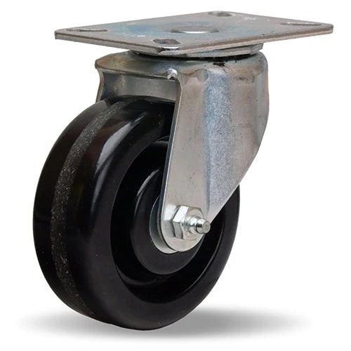 Hamilton S-HL-4P Hi-Lo Swivel Caster, 4 Inch Plastex Phenolic Wheel, 450 lbs Load Capacity, 5/8 Inch Straight Roller Bearing - Durable Industrial Caster Hamilton