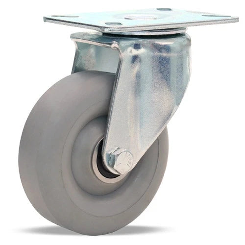 Hamilton Hi-Lo 4" Swivel Caster - 250 lbs Load Capacity, 1 3/8" Versa-Tech Gray Rubber Wheel with 1/2" Precision Ball Bearings - S-HL-4TE Hamilton