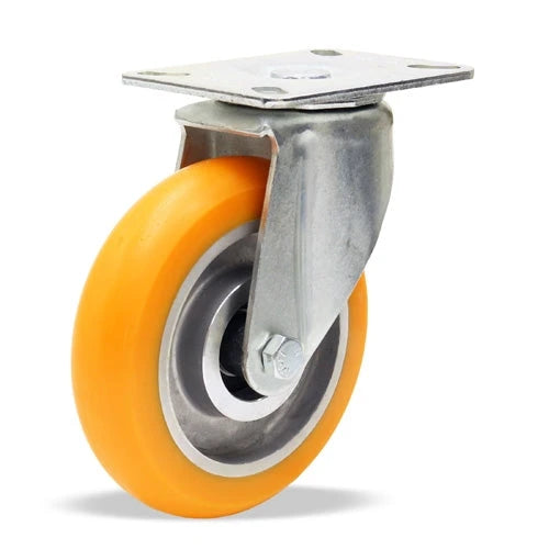 Hamilton S-HL-5EMB Hi-Lo Swivel Caster, 450 lbs Load Capacity - 5" x 1 1/4" Ergo-Tech Donut Tread Polyurethane Wheel, 3/8" Sealed Precision Bearings, Aluminum - Durable Industrial Casters Hamilton