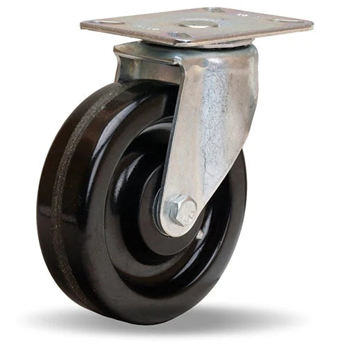 Hamilton S-HL-5P Hi-Lo Swivel Caster - 5 Inch Plastex Phenolic Wheel, 450 lbs Load Capacity, 5/8" Straight Roller Bearing Hamilton