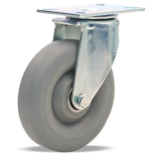 Hamilton S-HL-5TE Hi-Lo Swivel Caster - 275 lbs Load, 5-inch Versa-Tech Gray Rubber on Polyolefin Wheel, 3/8" Precision Ball Bearings Hamilton