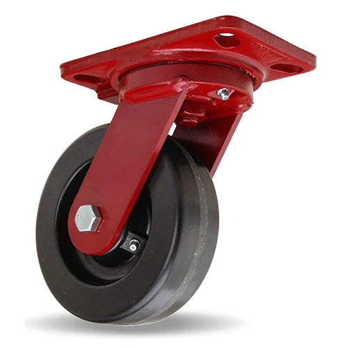 Hamilton Heavy Service Swivel Caster with 6" x 2" Plastex Phenolic Wheel with 3/4" Straight Roller Bearing Hamilton