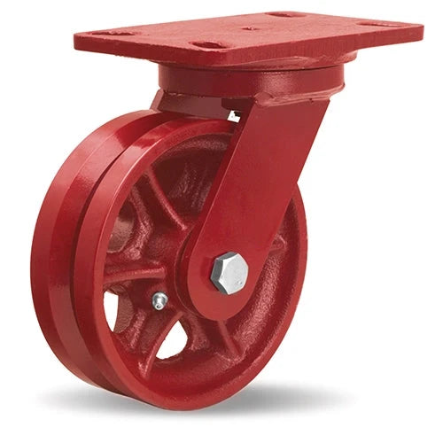 Hamilton S-HS-6V Heavy Service 6" V-Grooved Swivel Caster with 3/4" Roller Bearing - Industrial Strength & Maneuverability Hamilton