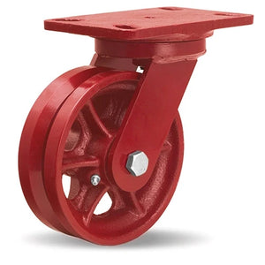 Hamilton S-HS-6V Heavy Service 6" V-Grooved Swivel Caster with 3/4" Roller Bearing - Industrial Strength & Maneuverability Hamilton
