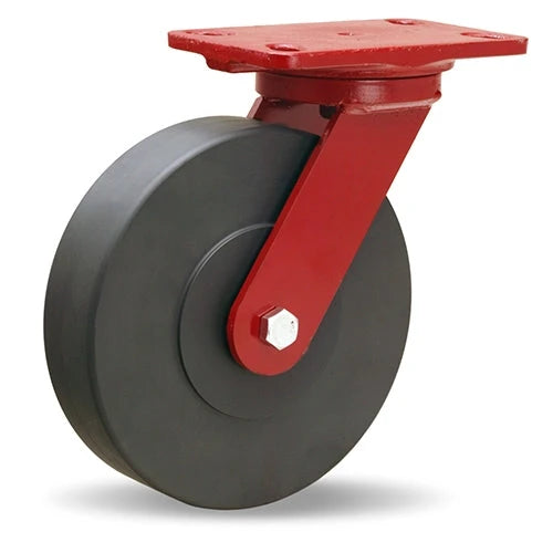 Hamilton Heavy Service Swivel Caster with 8" x 2" Nylast High Performance Cast Nylon Wheel with 1/2" Sealed Precision Ball Bearings Hamilton