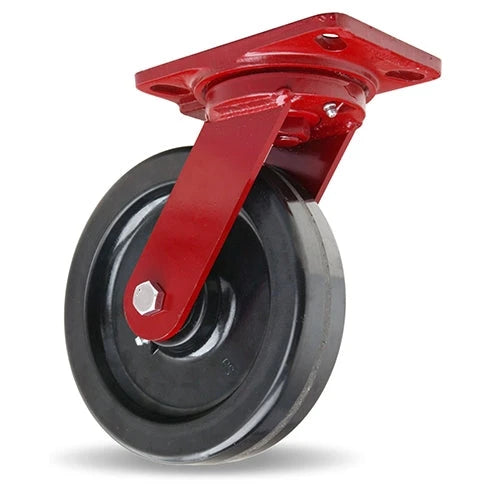 Hamilton Heavy Service Swivel Caster with 8" x 2" Plastex Phenolic Wheel with 3/4" Straight Roller Bearing Hamilton