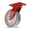 Hamilton Heavy Service Swivel Caster with 8" x 2" UltraGlide (95A) Twin Wheel Grey Tread on Aluminum Core with 3/4" Sealed Precision Ball Bearings Hamilton
