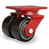 Hamilton Heavy Service Dual-Wheel Swivel Caster with 4" x 2" Duralast XC® Polyurethane (70D) on Cast Iron Wheels with 1/2" Sealed Precision Ball Bearings CasterHQ