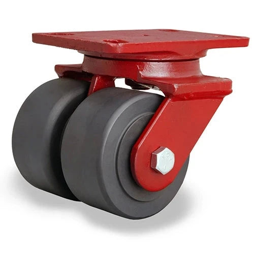 Hamilton Heavy Service Dual-Wheel Swivel Caster with 4" x 2" Nylast™ High Performance Cast Nylon Wheels with 1/2" Sealed Precision Ball Bearings - 3,000 LBS Capacity CasterHQ