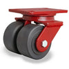 Hamilton Heavy Service Dual-Wheel Swivel Caster with 4" x 2" Nylast™ High Performance Cast Nylon Wheels with 1/2" Sealed Precision Ball Bearings - 3,000 LBS Capacity CasterHQ