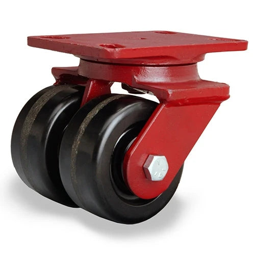 Hamilton Heavy Service Dual-Wheel Swivel Caster with 4" x 2" Plastex Phenolic Wheels with 3/4" Straight Roller Bearings Hamilton