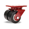 Hamilton 2000 lbs Load Capacity Heavy Service Dual-Wheel Swivel Caster - 4"x2" UltraGlide XC Polyurethane on Aluminum - 1/2" Sealed Precision Bearings Hamilton